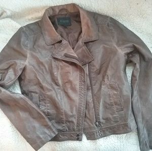 Brown leather jacket